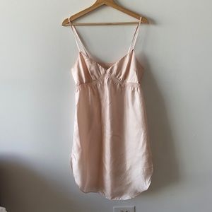 Miguelina Pink 100% silk slip dress